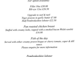 Rib And Oyster menu