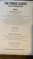 Prince Albert menu