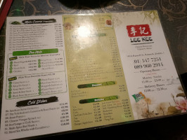 Lee Kee menu