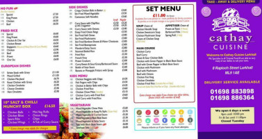 Cathay Cuisine menu