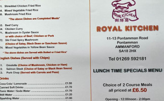 Royal Kitchen menu