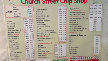 Church Street Chip Shop menu