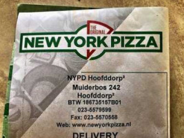 New York Pizza menu