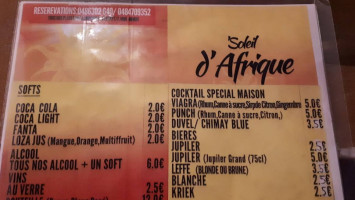 Au Soleil D'afrique food