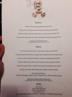 Lord Poulett Arms menu
