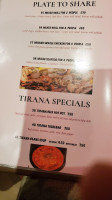 Tirana menu