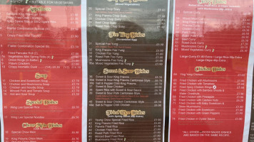 Wing Lee menu