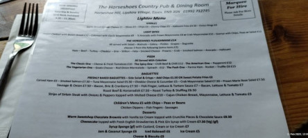 The Horseshoes Country Pub Dining Room food