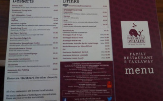 The Wetherby Whaler menu