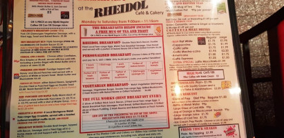 Rheidol Café And Cakery menu