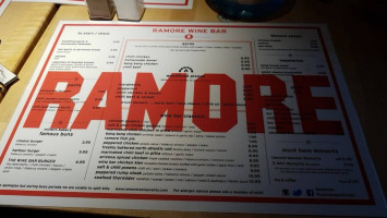 Ramore Restaurants, Portrush menu