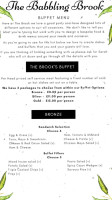 The Babbling Brook menu