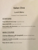 Italian Diva menu