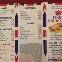 Mike's Fish'n'chips menu