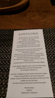 Simpsons menu