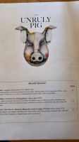 Unruly Pig menu