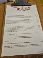 Timeless Cafe menu