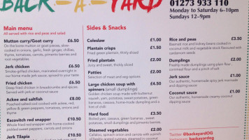 Back-a-yard menu