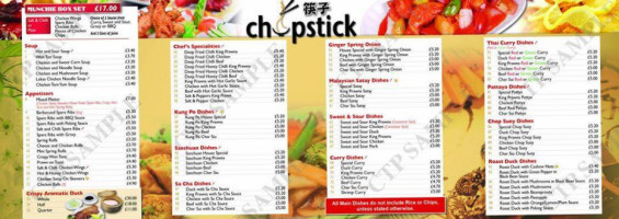 Chopstick menu