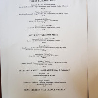 George Dragon menu