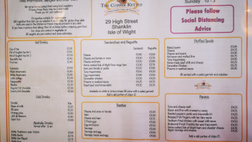 The Copper Kettle menu