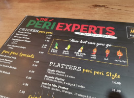 The Peri Experts menu