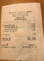 Cosi Com'e Tommaso De Palo menu