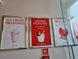 Ben's Cookies menu