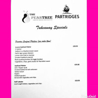 The Peartree Coffee House and Bistro menu