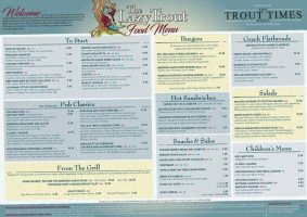 The Lazy Trout menu