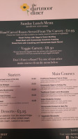 The Dartmoor Diner menu
