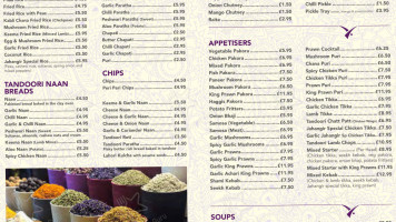 Jahangir Balti Tandoori menu