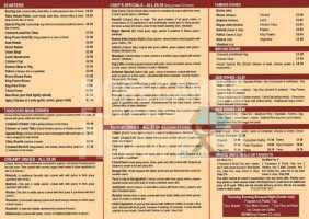 Balti House menu