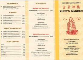 Yuen's Garden menu