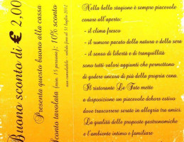 Pizzeria La Cattanietta menu