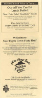 Pie-o-neer Pizza menu