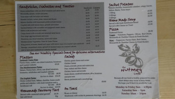 The Nutmeg Cafe menu