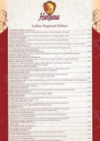 Haryana Indian Cuisine menu