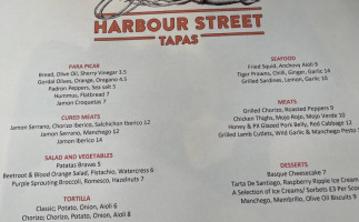 Harbour Street Tapas menu