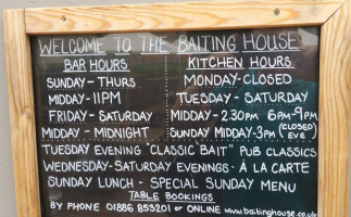 The Baiting House menu