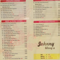 Johnny Wong's Chinese (air Conditioning menu