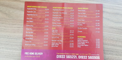 Chertsey menu