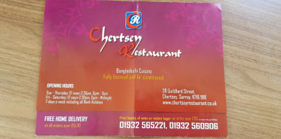 Chertsey menu