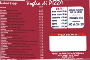 Voglia Di Pizza menu