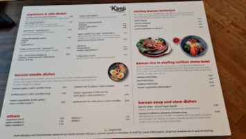 Kimji Korean menu