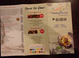 Rainbow House Chinese Take Away menu