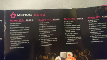 Sushi Sumo Closed menu