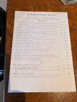 The Plough And Harrow menu