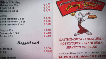 Nanny Rabbit menu