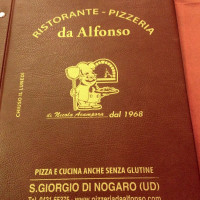 Pizzeria Da Alfonso menu